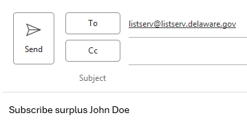 Example email showing the instructions listed above.